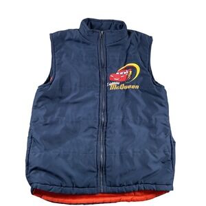 Boys‎ Disney Cars Puffer Vest Size 6 Blue Orange Disney Pixar